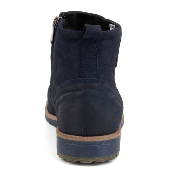 Pánské zimní kožené boty 924K navy blue