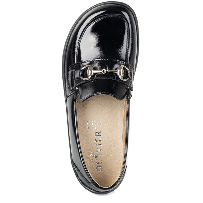 Dámské minimalistické kožené mokasíny Barefoot 1288AR černý lak