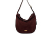 Velká semišová taška přes rameno - bordó