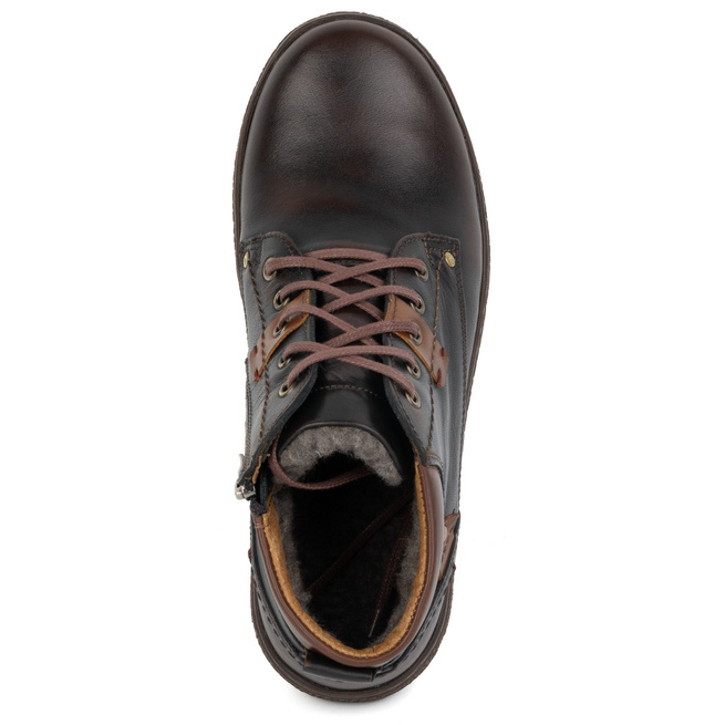 Pánské zateplené kožené zimní boty KAMPOL 108/K kabir