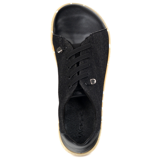 Dámská minimalistická kožená obuv barefoot 0771W black denim