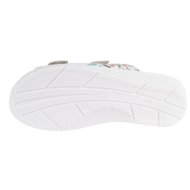 Damskie klapki medyczne skórzane regulowane MIA w kwiaty