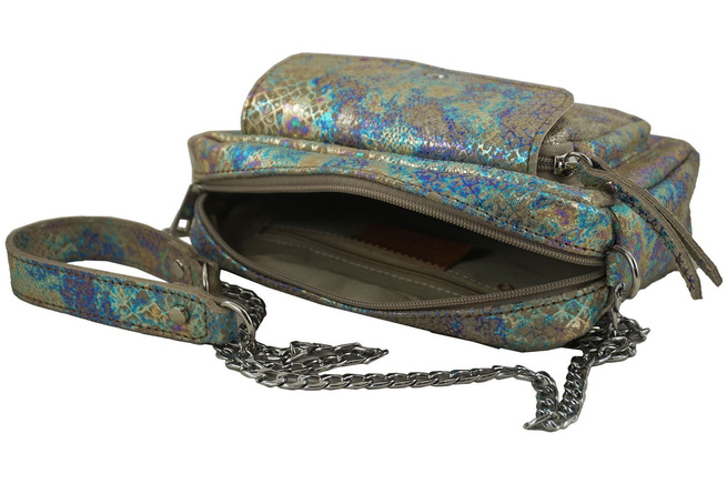 Torebka skórzana holograficzna - Czerwona