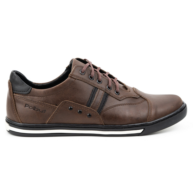 Buty męskie casual 1801 NS ciemny brąz