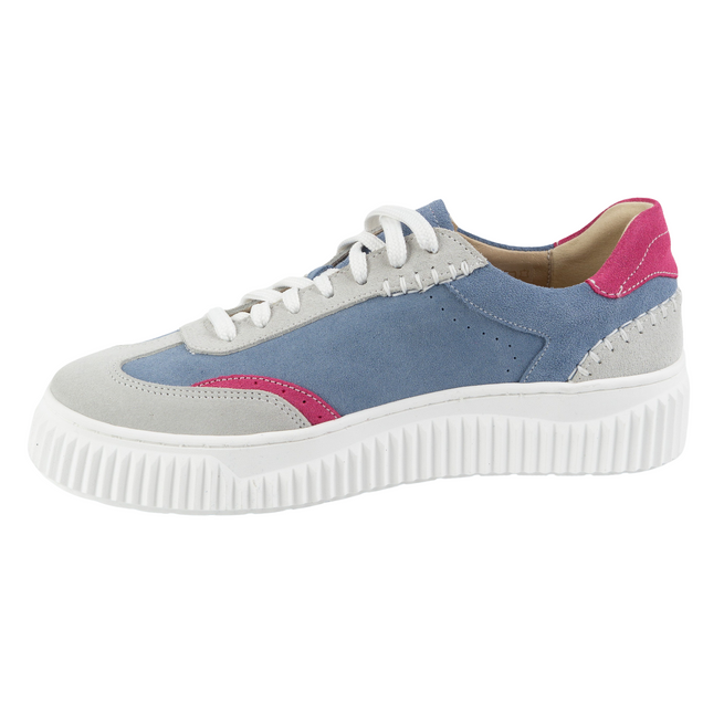 Damskie sneakersy skórzane na platformie N1202S4 niebieskie