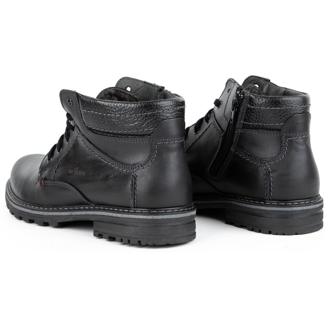 Pánské zimní boty kožené boty 1970L černé