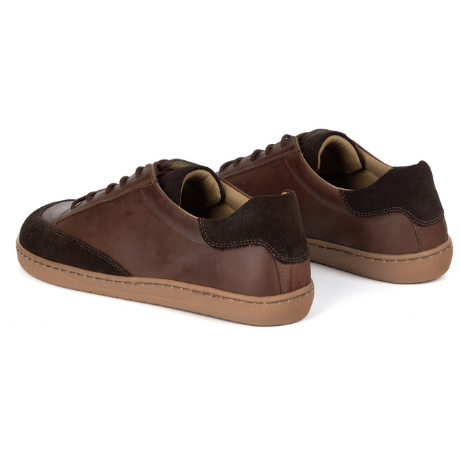 Polské pánské barefoot boty z hnědé kůže Reno 0548MP