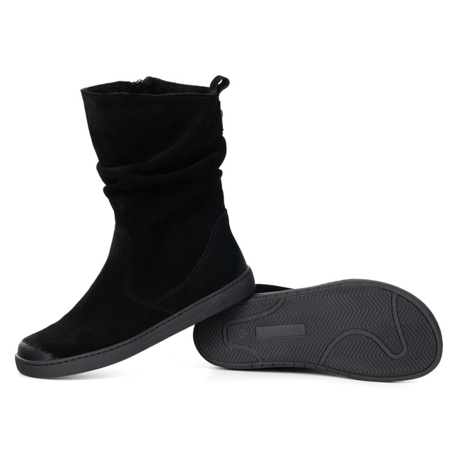 BAREFOOT dámské zateplené kožené boty Freja Polish black