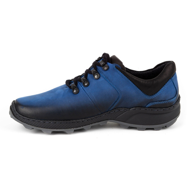 Buty męskie trekkingowe skórzane 890MA niebieskie