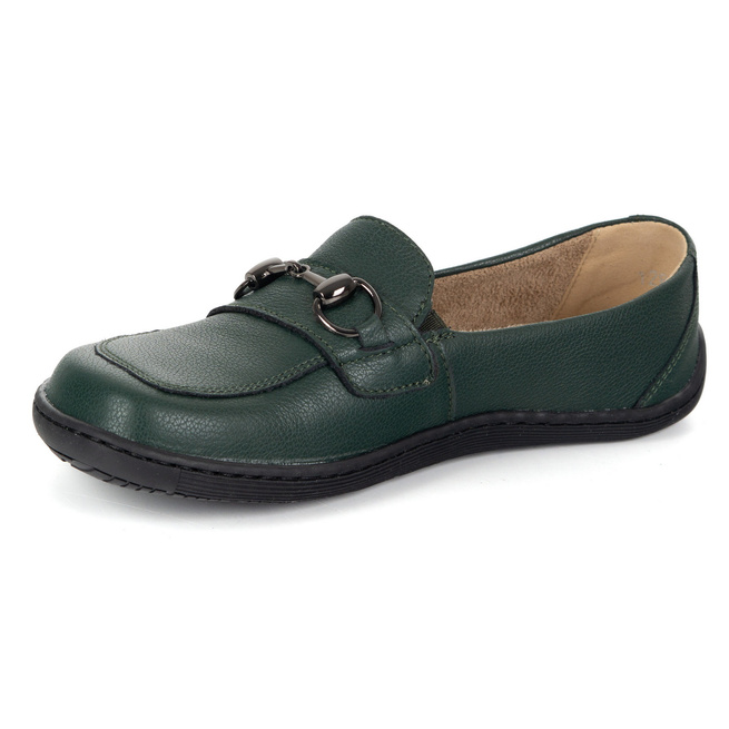 Barefoot damskie mokasyny skórzane minimalistyczne 1288AR zielone