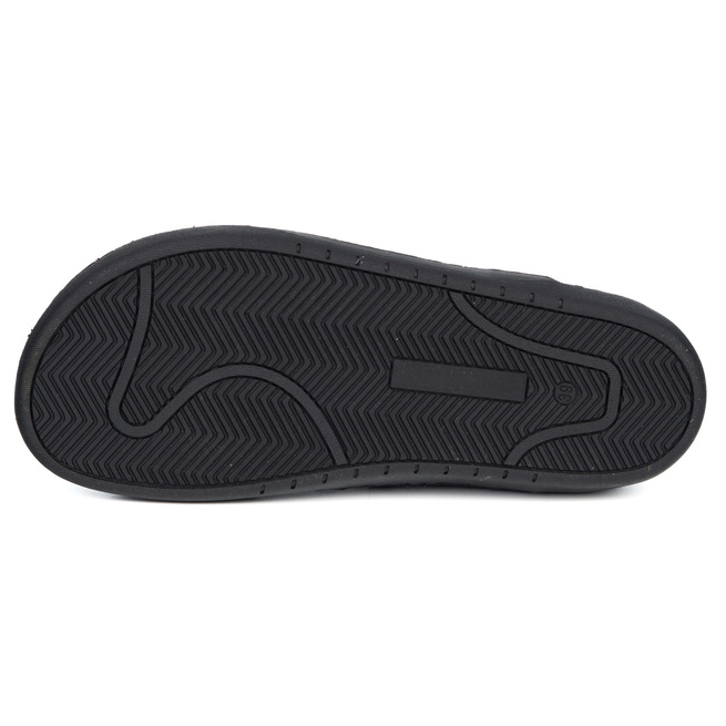 Damskie botki barefoot zimowe skórzane ocieplane futerkiem Olivier 202MP czarne w kwiaty