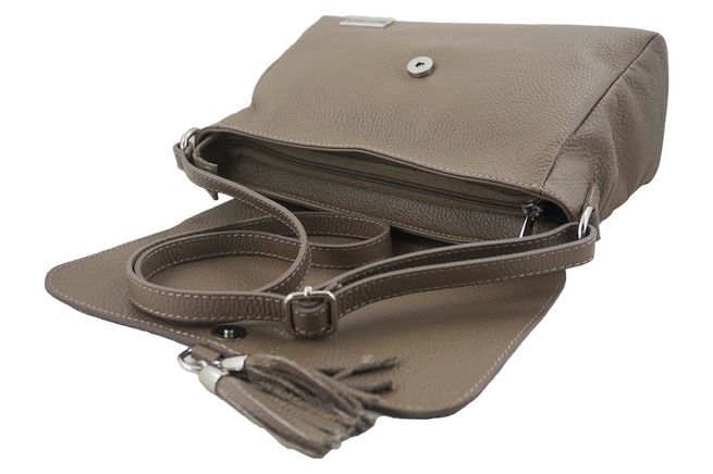 Klasyczna torebka listonoszka - Beżowa ciemna