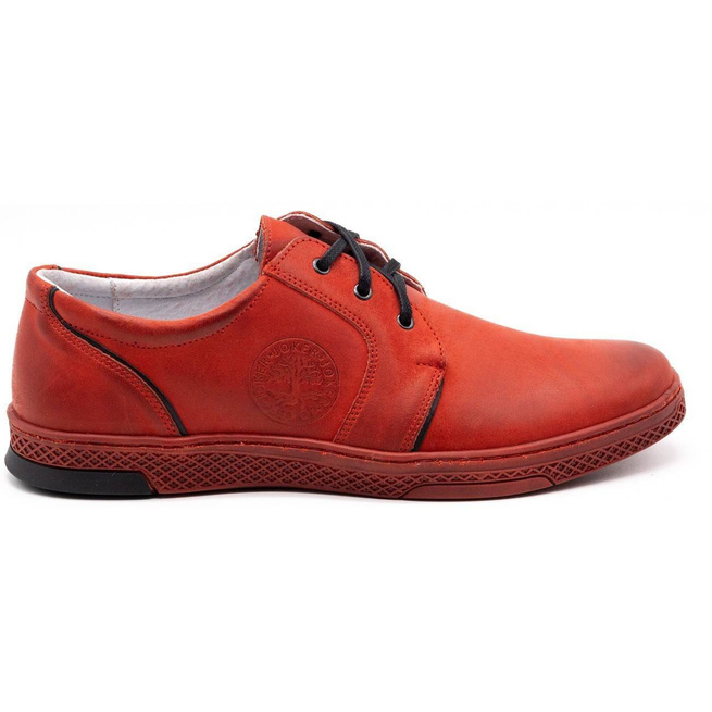Buty męskie skórzane casual 322/2 czerwone
