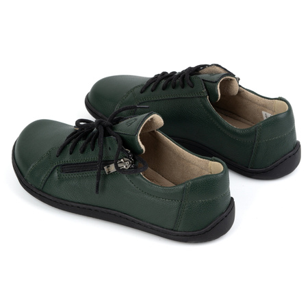 Damskie minimalistyczne buty skórzane barefoot model 1243 zielone