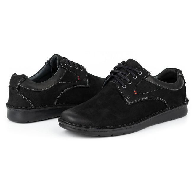 Pánská kožená obuv 13/3 black nubuck