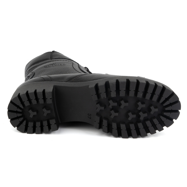 Dámské zateplené kožené boty 272BB black face