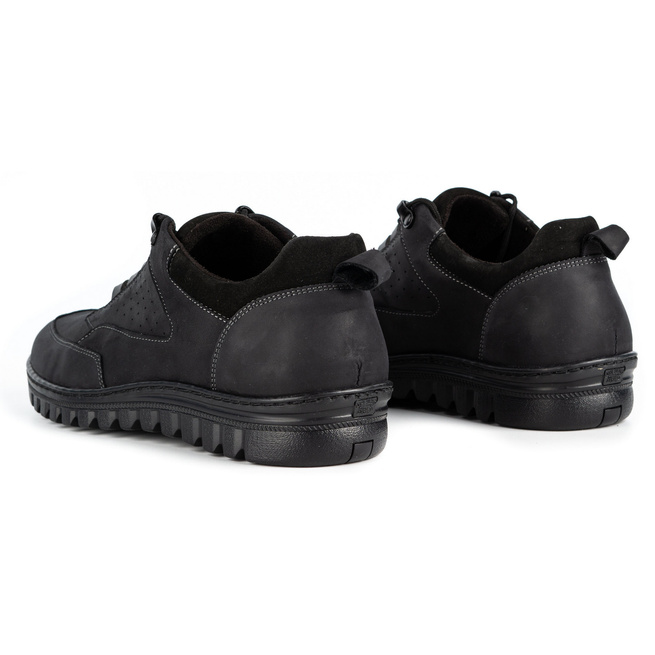 Pánská kožená obuv pro volný čas 0228W černá