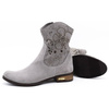 Dámské semišové prolamované boty Jess light grey