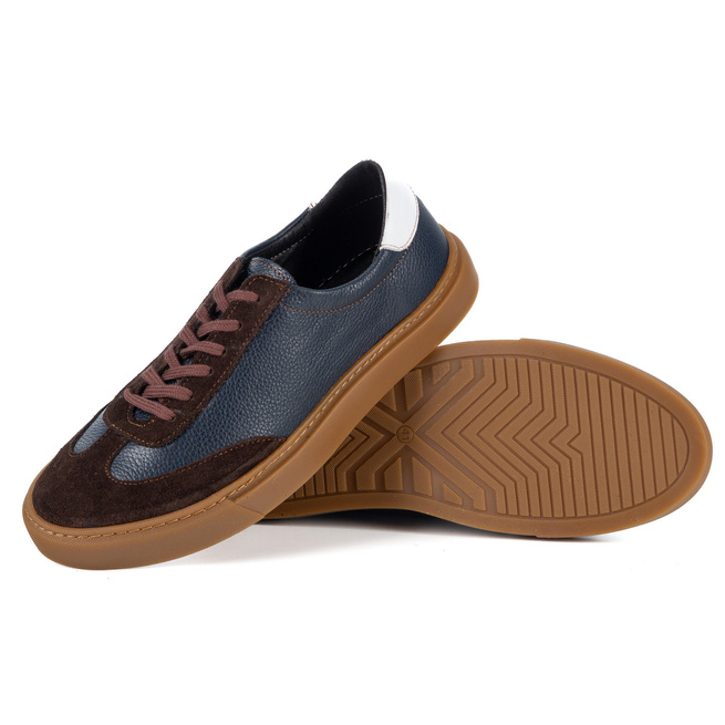 Buty męskie Olivier 702KNT granatowe klasyczne półbuty miejskie