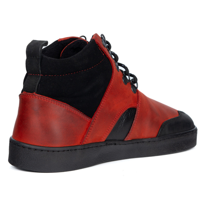 Barefoot unisex zimní kožené boty Explorer red