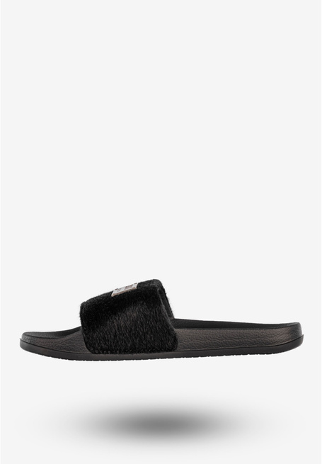 Klapki damskie Big Star SS274716 czarne futerko