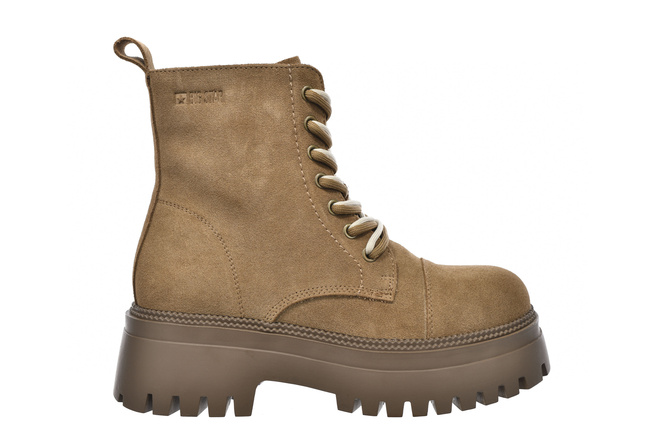 Botki damskie skórzane ocieplane Big Star SS274527 camel