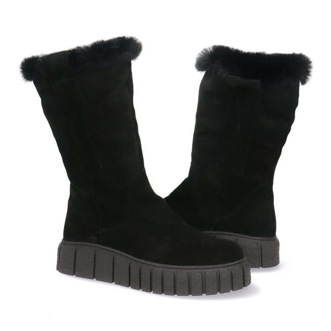 Pollonus dámské zateplené boty black velour 5-1570-008