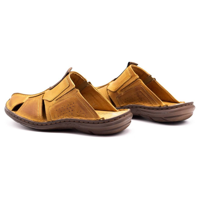 Pánské kožené žabky 312 red