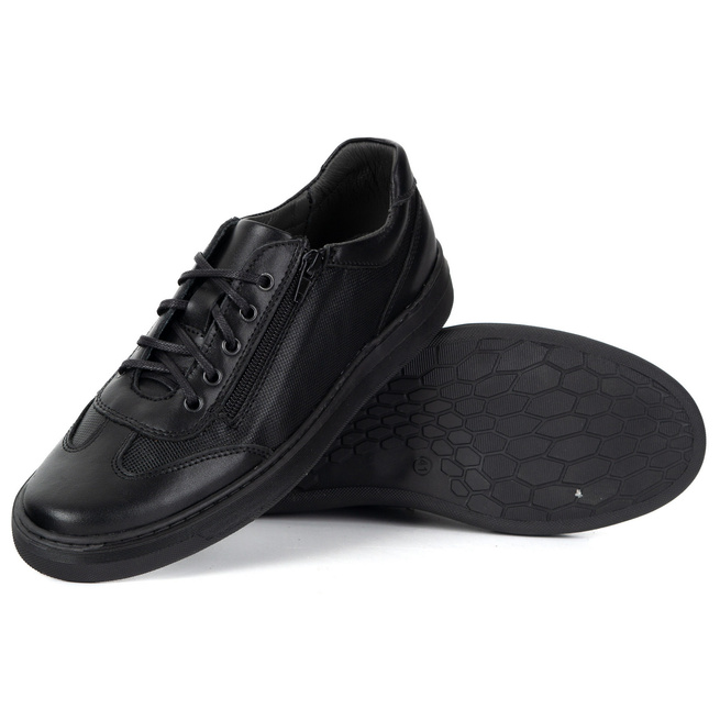 Buty męskie skóra naturalna OLIVIER 7142DT czarne