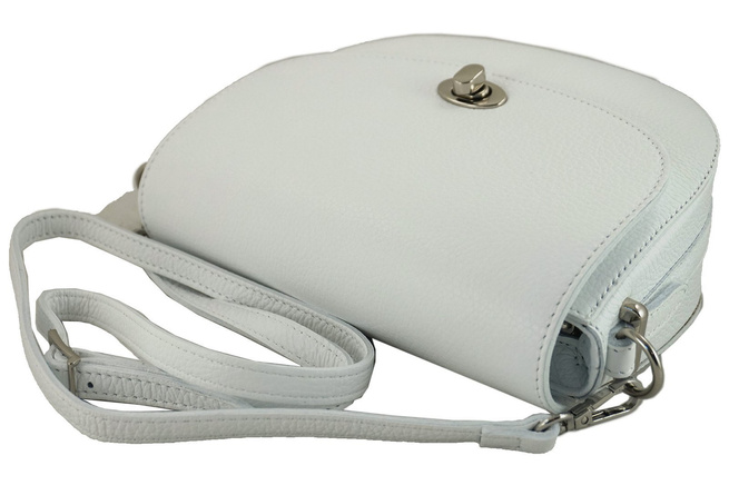 Kožená poštovní taška s ozdobnou sponou - světle modrá