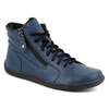 Dámské minimalistické zimní kožené boty barefoot 1261 navy blue