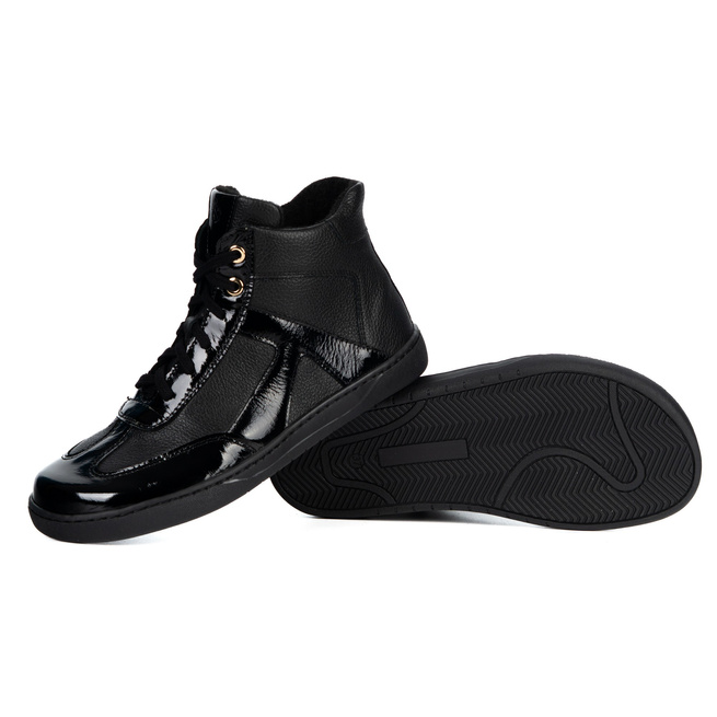 Zimowe buty barefoot Olivier Reese – minimalistyczne skórzane botki dla kobiet czarne 