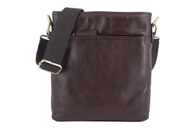Pánská italská kožená taška - Barberini's - Hnědá tmavá