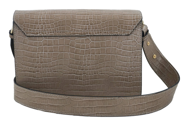 Módní kožená kabelka - CROCO - Béžová
