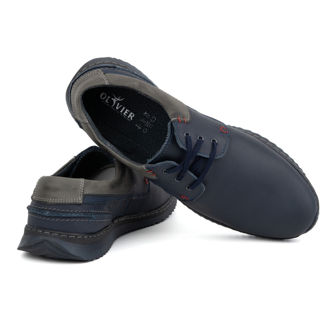 Buty Męskie Skórzane Casual Model 308GT niebieskie