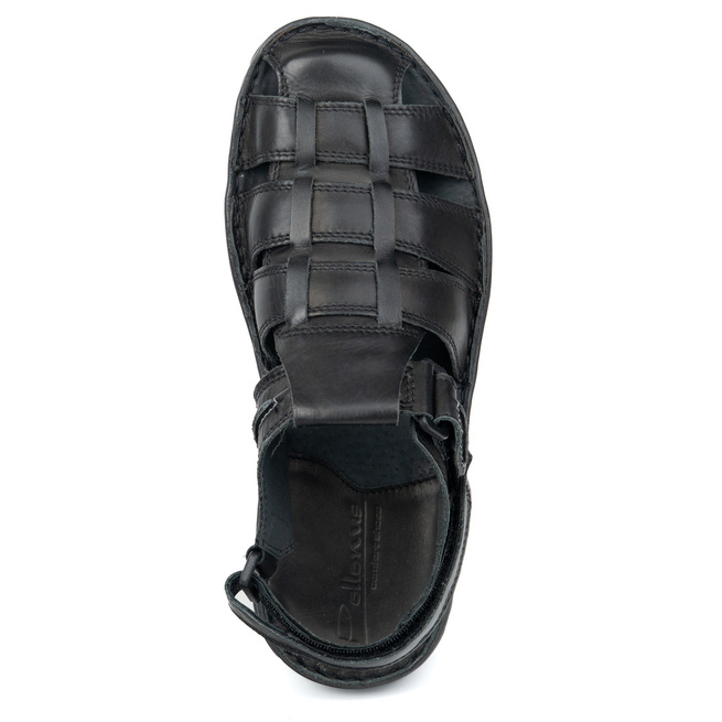 Skórzane sandały męskie Pollonus 6-0103-010 zakryte z rzepem na lato