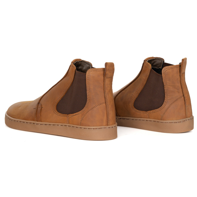 Buty męskie sztyblety barefoot skórzane Olivier 100KZ jasnobrązowe
