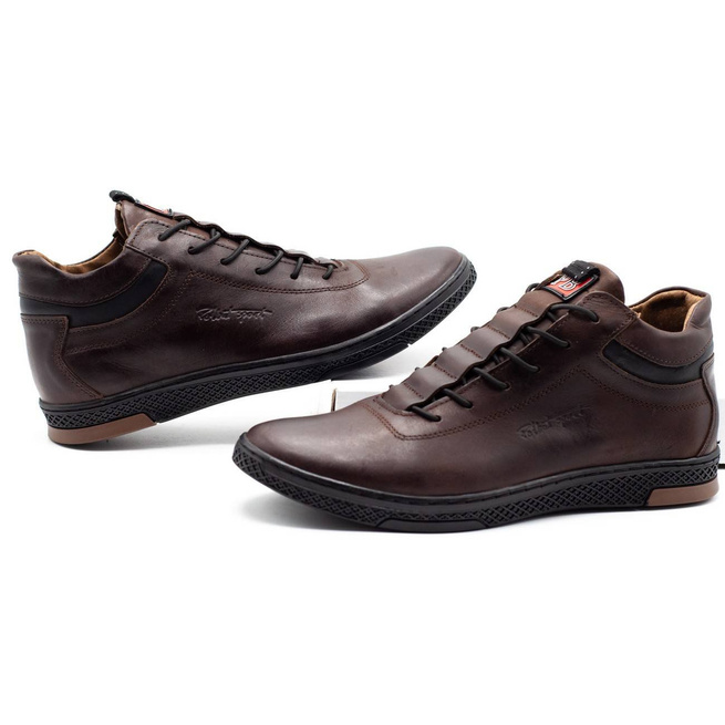 Pánské zimní boty K26F tmavě hnědé