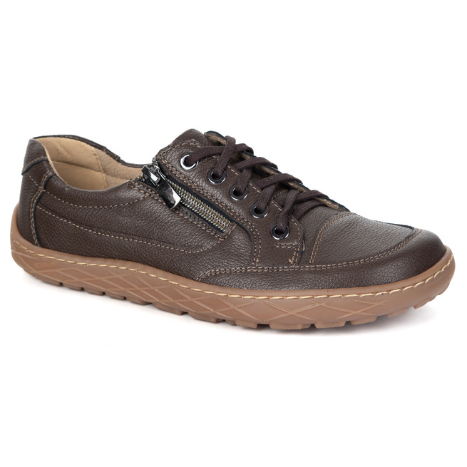 BAREFOOT Damskie minimalistyczne półbuty skórzane OLIVIER 770 brązowe