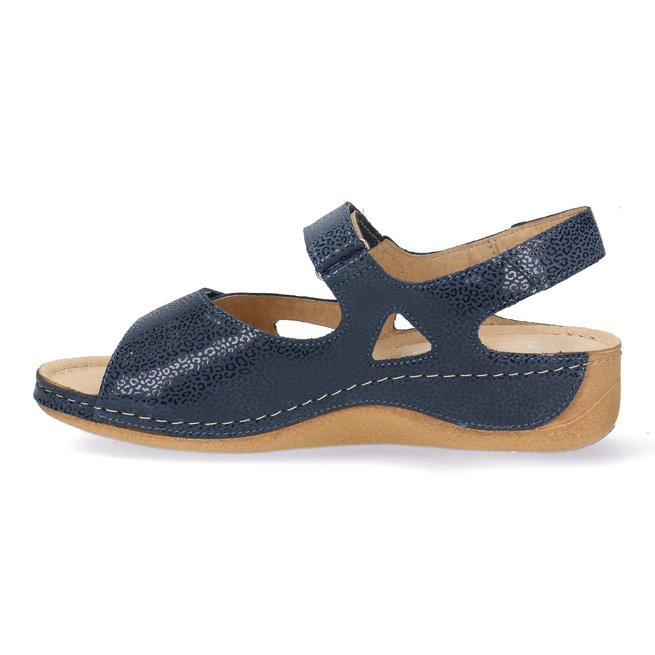 Dámské kožené sandály na suchý zip Pollonus navy blue puma 5-0994-005