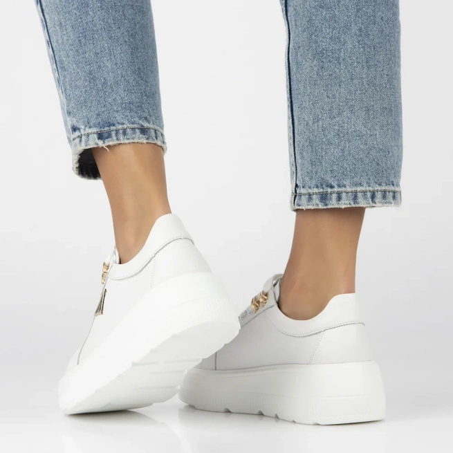 Kožené tenisky Filippo DP6382/24 WH white