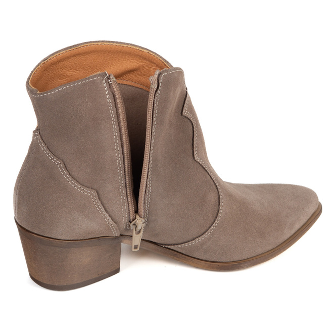 Olivier Monroe – damskie botki kowbojki skórzane zamszowe