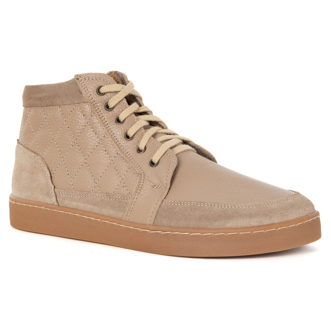 Buty damskie zimowe barefoot skórzane Z-B05 beżowe