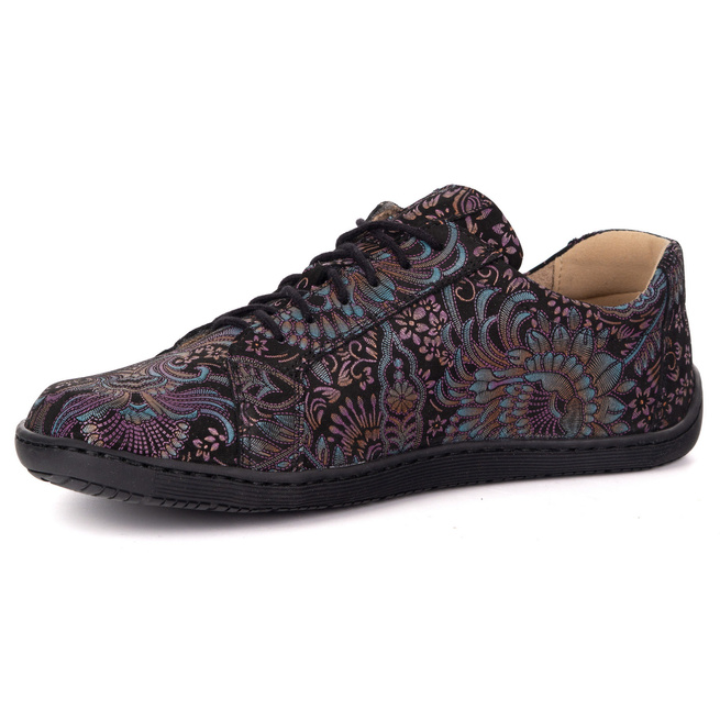 Dámská minimalistická kožená obuv barefoot model perforovaná 1243 ETNIC PURPLE