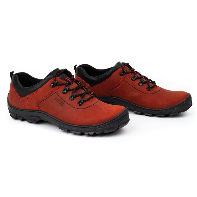 Pánská kožená trekingová obuv 36 červená