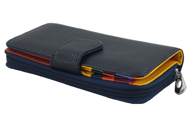 Dámská barevná kožená peněženka - námořnická modř