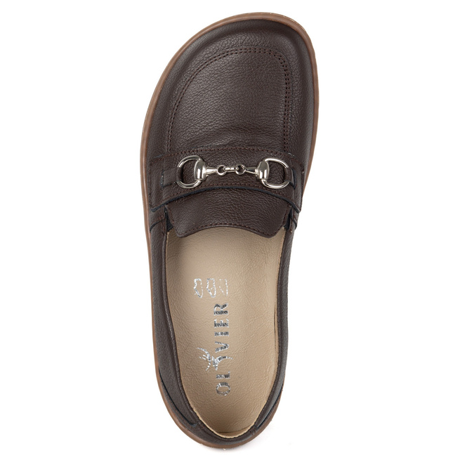 Barefoot damskie mokasyny skórzane minimalistyczne 1288AR brązowe