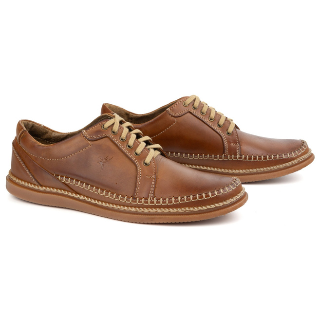 Buty Męskie Skórzane Casual Model 313GT camel