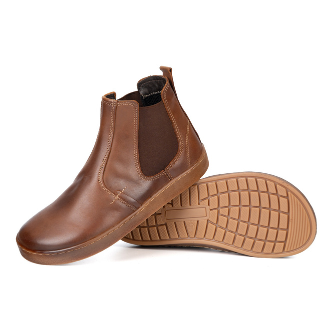 Pánské barefoot kožené boty Olivier 100KZ tmavě hnědé