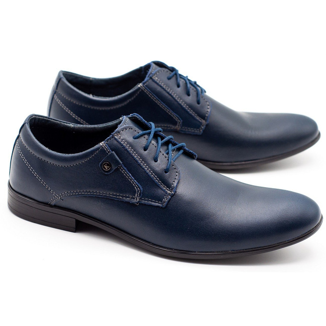 Pánská společenská kožená obuv 850 navy blue
